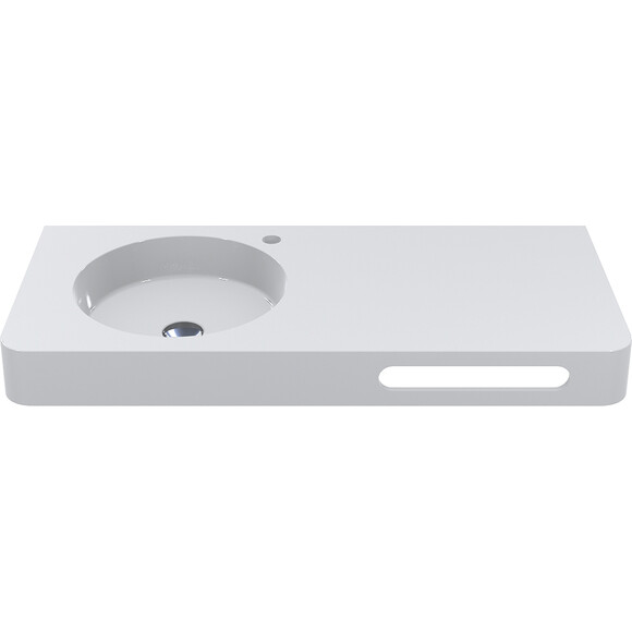 Умывальник-столешница Miraggio Loop 1000 L Miramarble 8813930 (100x45 см, с крылом), Доступные размеры: 100 x 45 L, Цвет производителя: белый глянец, Технология производства: Miramarble, фото 8