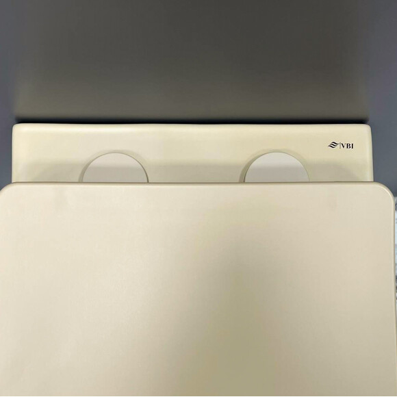 Безободковый подвесной унитаз VBI Vulcano Beige Matt VBI-020408 (бежевый матовый, с сиденьем), Цвет производителя: бежевый матовый, фото 5