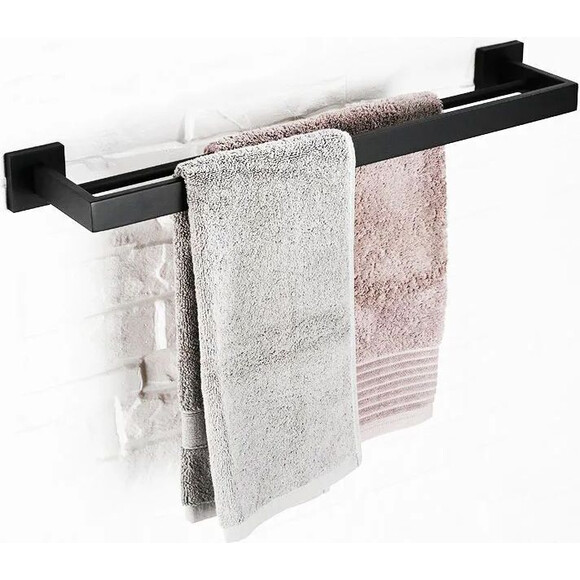 Полотенцедержатель Rea Erlo 02 Black REA-06908 (черный матовый, двойной), Цвет производителя: черный матовый, фото 3