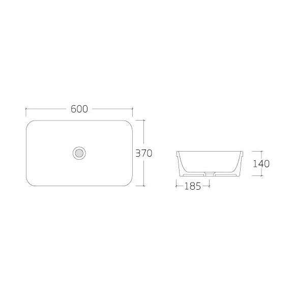 Умывальник Volle Amar 1301.005560 (60x37 см), Доступные размеры: 60 x 37, фото 2