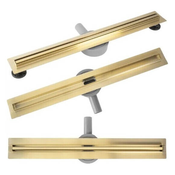 Душовий трап Rea Neox Slim Pro Brushed Gold 90 REA-G2716 (90 см, золото, що брашує), Колір виробника: золото брашоване (матове), Доступні розміри: 90, фото 