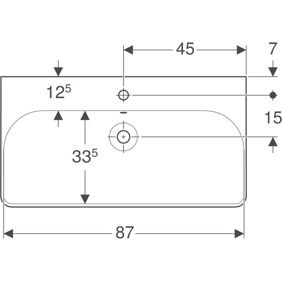 Умивальник Geberit Smyle Square 500.251.01.1 (90x48 см), Доступні розміри: 90 x 48, фото , изображение 3