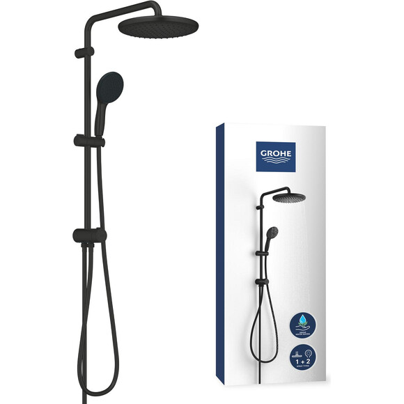 Душевая система с термостатом Grohe QuickFix Precision Start & Vitalio Start 250 Black UA303908T2 (345942430+266802431, черная матовая), фото 16
