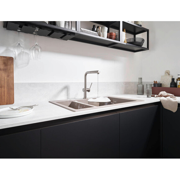 Смеситель для кухни Hansgrohe Talis M54 Stainless Steel Finish 72809800 (нержавейка, с выдвижной лейкой), Цвет производителя: нержавейка, фото 3
