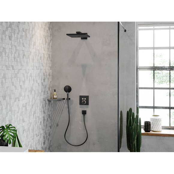Внешняя часть смесителя скрытого монтажа с термостатом для ванны Hansgrohe ShowerSelect Brushed Black Chrome 15763340 (брашированный черный хром), Цвет производителя: брашированный черный хром, фото 2
