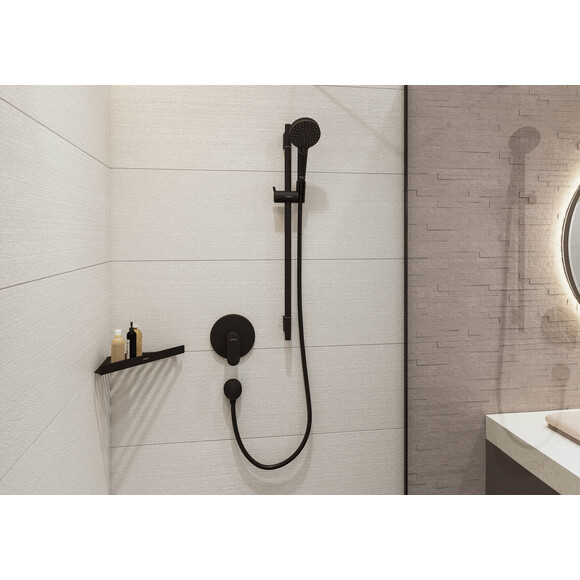 Зовнішня частина змішувача прихованого монтажу Hansgrohe Vernis Blend Black Matt 71667670 (чорний матовий), Колір виробника: чорний матовий, фото , изображение 2