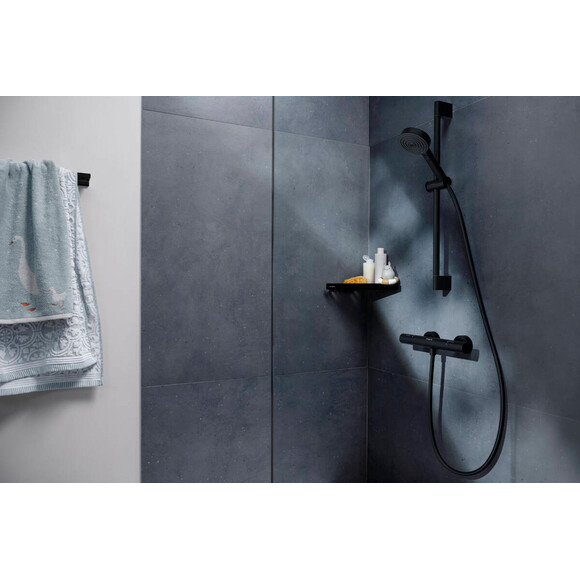 Смеситель для душа с термостатом Hansgrohe Ecostat Fine Black Matt 13324670 (черный матовый), Цвет производителя: черный матовый, фото 7