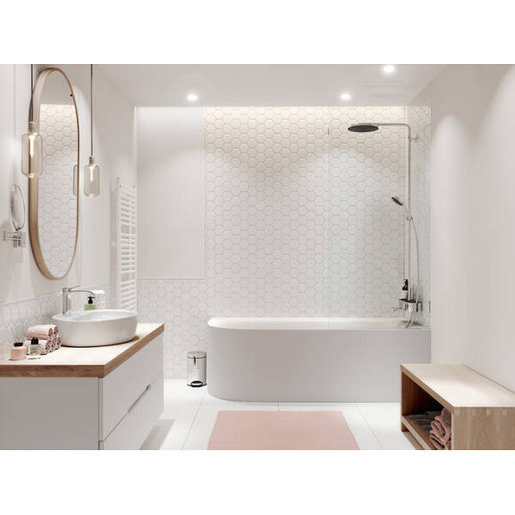 Душова система з термостатом Hansgrohe Pulsify S Chrome 24230000 (з виливом та поличкою), фото , изображение 2
