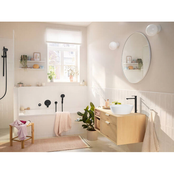 Внешняя часть смесителя скрытого монтажа для ванны Hansgrohe Rebris S Black Matt 72466670 (черная матовая), Цвет производителя: черный матовый, фото 3