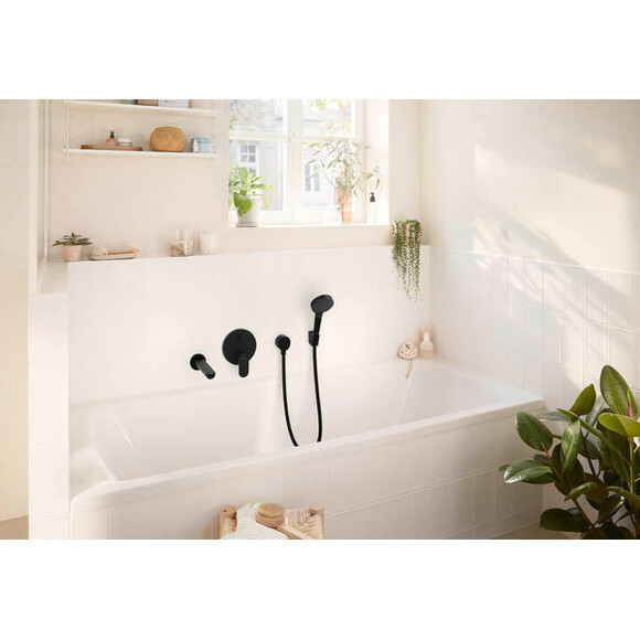 Внешняя часть смесителя скрытого монтажа для ванны Hansgrohe Rebris S Black Matt 72466670 (черная матовая), Цвет производителя: черный матовый, фото 2