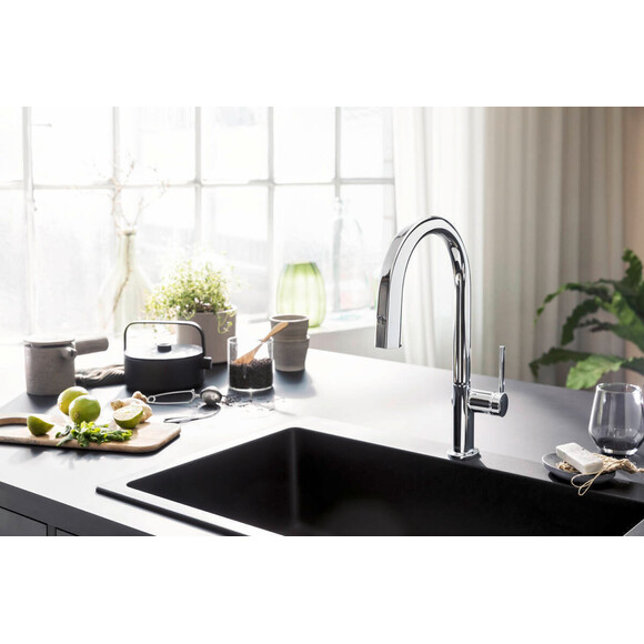 Змішувач для кухні Hansgrohe Aqittura M91 Chrome 76803000 (з висувною лійкою та підключенням питної води), Колір виробника: хром, фото , изображение 3