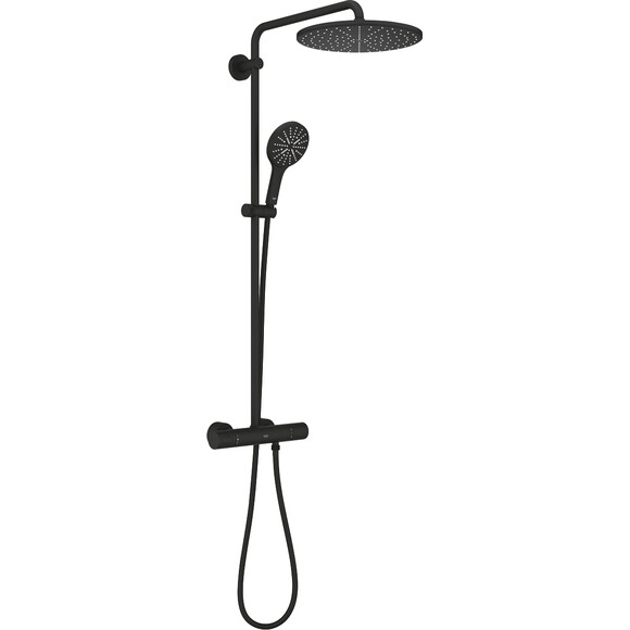 Душова система з термостатом Grohe Rainshower SmartActive 310 22119KF0 (чорний фантомний), фото 