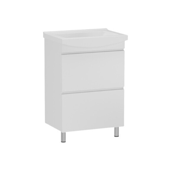 Тумба RJ Fortuna-XO з умивальником Cersanit Cersania RJFU019-4150WHSET (RJFU019-4150WH + K11-0163, 50 см, біла глянсова, підлогова), фото 