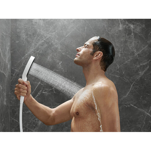 Лійка для душу Hansgrohe Rainfinity White Matt 26852700 (біла матова, трирежимна, зі шлангом та тримачем), Колір виробника: білий матовий, фото , изображение 2
