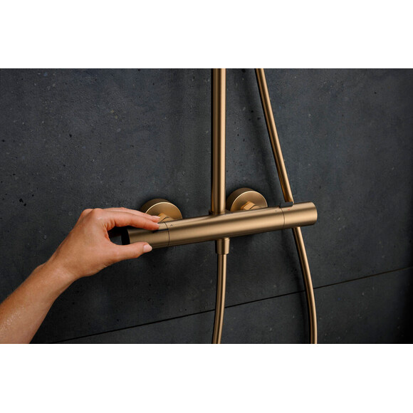 Душова система з термостатом Hansgrohe Pulsify S Puro Brushed Bronze 24237140 (брашована бронза), Колір виробника: брашована бронза, фото , изображение 4