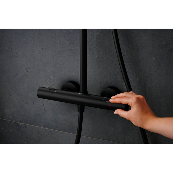 Душевая система с термостатом Hansgrohe Pulsify S Puro Black Matt 24237670 (черная матовая), Цвет производителя: черный матовый, фото 2