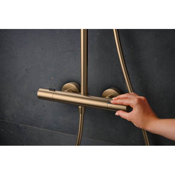 Душова система з термостатом Hansgrohe Pulsify S Puro Brushed Bronze 24237140 (брашована бронза), Колір виробника: брашована бронза, фото , изображение 2