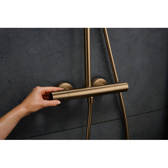 Душова система з термостатом Hansgrohe Pulsify S Puro Brushed Bronze 24237140 (брашована бронза), Колір виробника: брашована бронза, фото , изображение 3
