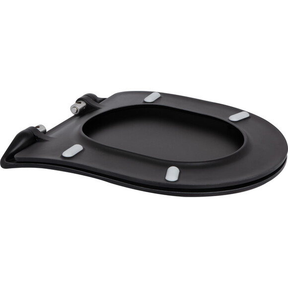 Безобідковий підвісний унітаз Qtap Taurus Ultra Quiet Black Matt QT2433084EUQMB (чорний матовий, воронкоподібний, з сидінням), Колір виробника: чорний матовий, фото , изображение 10