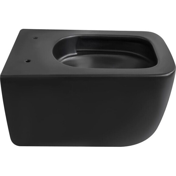 Безободковый подвесной унитаз Qtap Gemini Ultra Quiet Black Matt QT2533076EUQMB (черный матовый, воронкообразный, с сиденьем), Цвет производителя: черный матовый, фото 4