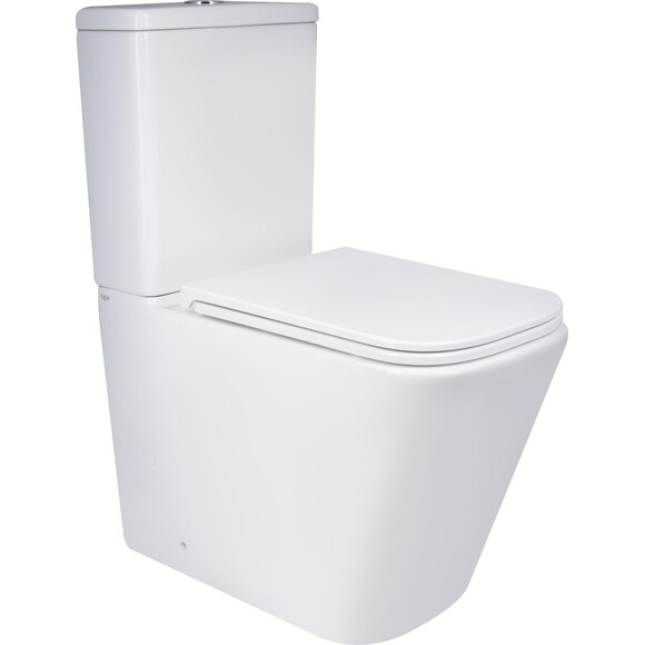 Безобідковий унітаз-компакт Qtap Tern Ultra Quiet QT17222175AUQ1W (воронкоподібний, з сидінням), фото 