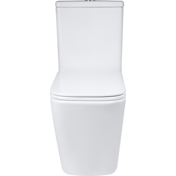Безобідковий унітаз-компакт Qtap Tern Ultra Quiet QT17222175AUQ1W (воронкоподібний, з сидінням), фото , изображение 2
