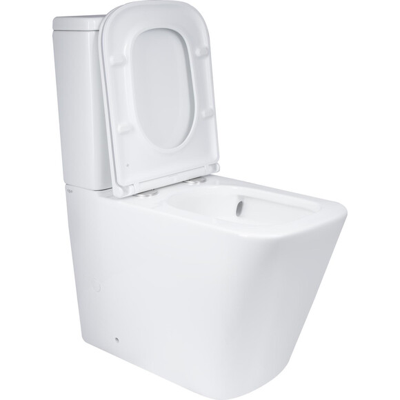 Безобідковий унітаз-компакт Qtap Tern Ultra Quiet QT17222175AUQ1W (воронкоподібний, з сидінням), фото , изображение 4