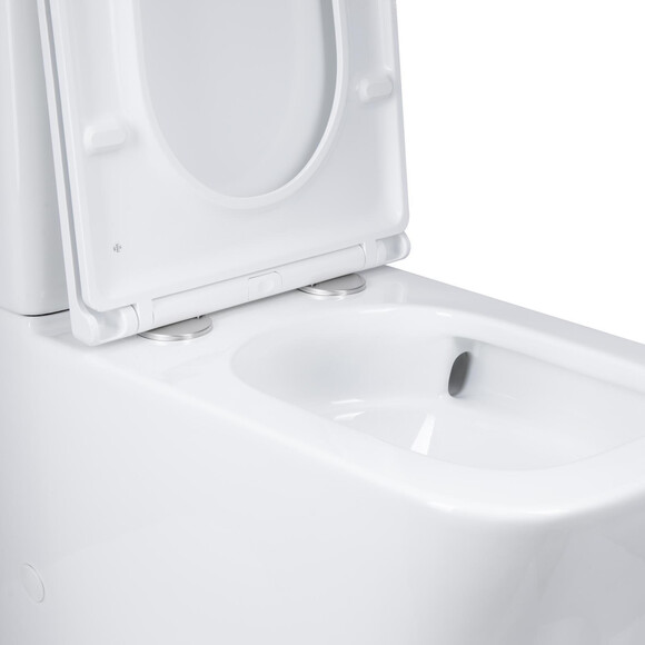 Безобідковий унітаз-компакт Qtap Tern Ultra Quiet QT17222175AUQ1W (воронкоподібний, з сидінням), фото , изображение 9