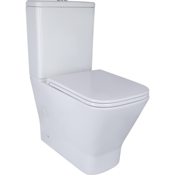 Безобідковий унітаз-компакт Qtap Cardinal Ultra Quiet QT04222168AUQ3W (воронкоподібний, з сидінням), фото 