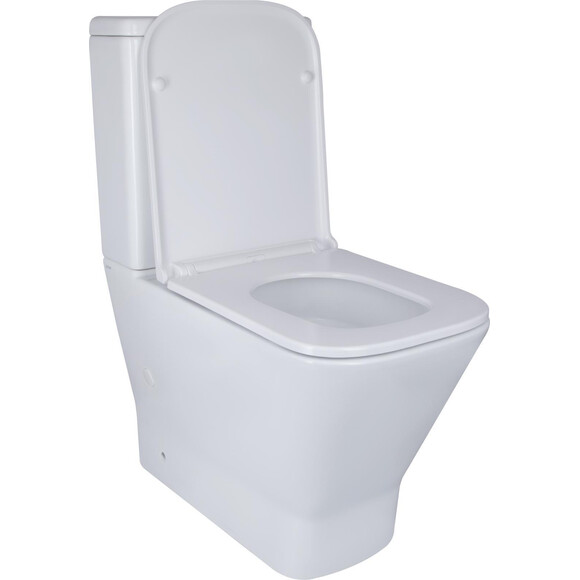 Безобідковий унітаз-компакт Qtap Cardinal Ultra Quiet QT04222168AUQ3W (воронкоподібний, з сидінням), фото , изображение 2