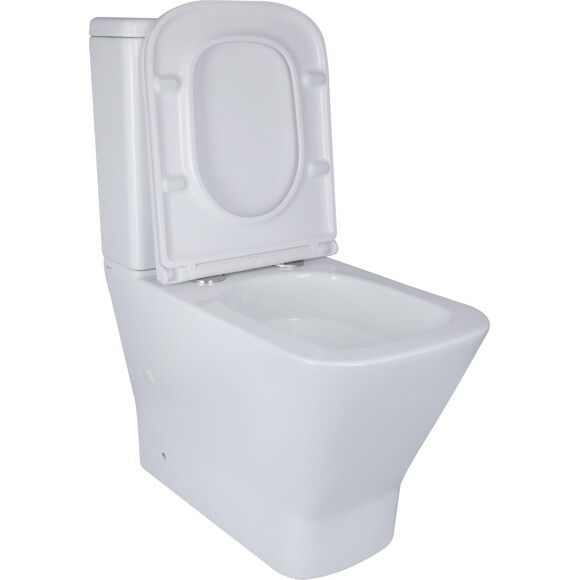 Безобідковий унітаз-компакт Qtap Cardinal Ultra Quiet QT04222168AUQ3W (воронкоподібний, з сидінням), фото , изображение 3