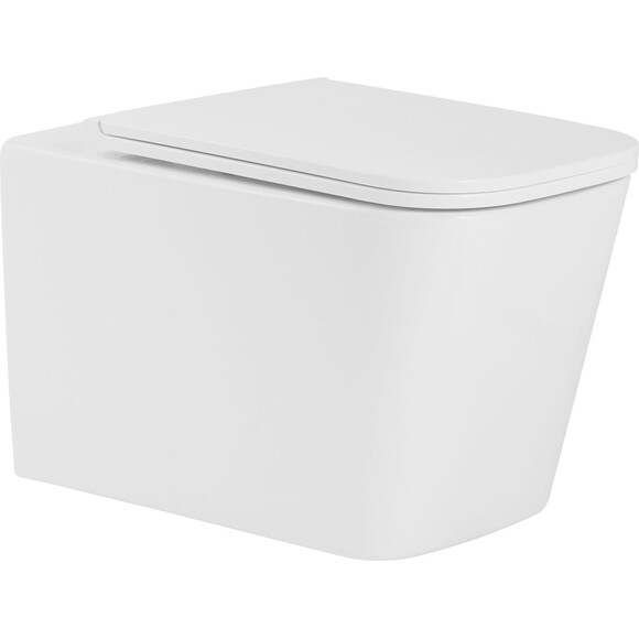 Безобідковий підлоговий унітаз Qtap Tern Ultra Quiet QT17223303AW (воронкоподібний, з сидінням), фото 