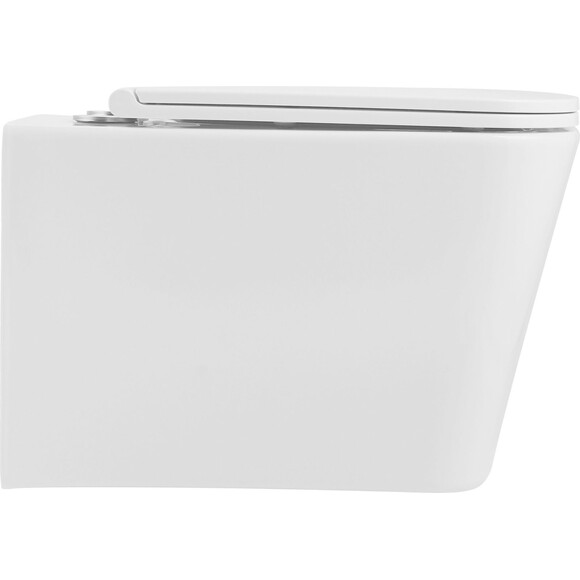 Безобідковий підлоговий унітаз Qtap Tern Ultra Quiet QT17223303AW (воронкоподібний, з сидінням), фото , изображение 3