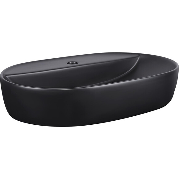 Умивальник Qtap Scorpio Black Matt QT142203MBMBN (60x40 см, чорний матовий), Доступні розміри: 60 x 40, Колір виробника: чорний матовий, фото , изображение 3