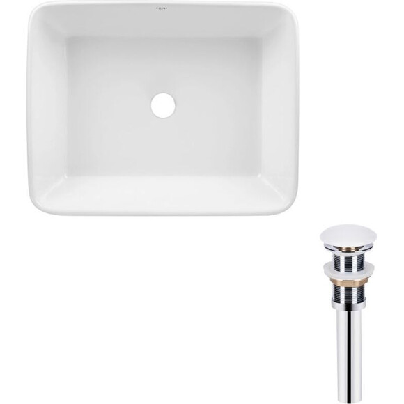 Умывальник Qtap Tern White QT17112074WN47301 (48x37 см, с донным клапаном), Доступные размеры: 48 x 37, Цвет производителя: белый глянец, фото 