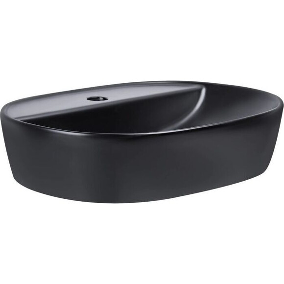 Умивальник Qtap Scorpio Black Matt QT142202MBMBN47312 (51x39 см, чорний матовий, з донним клапаном), Доступні розміри: 51 x 39, Колір виробника: чорний матовий, фото , изображение 3