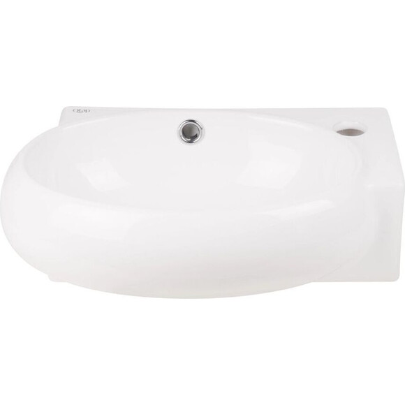 Умивальник Qtap Leo White QT11115011RWN47333 (42x28 см, з донним клапаном), фото , изображение 2