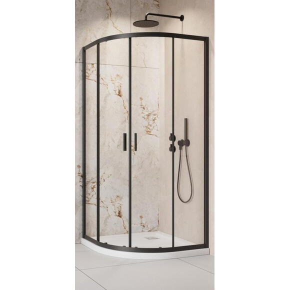 Душова кабіна Radaway Alienta E Black 10248010-54-01 (100x80 см, прозоре скло, профіль чорний матовий), Доступні розміри: 100 x 80, Колір виробника: чорний матовий, фото 