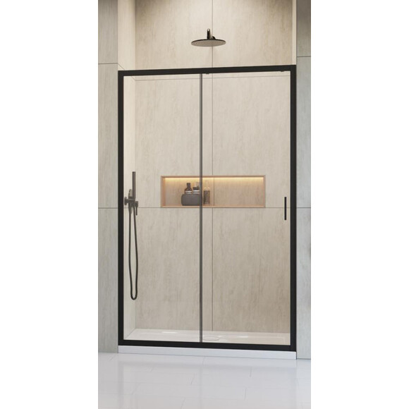 Душеві двері Radaway Alienta DWJ Black 10260110-54-01 (110 см, прозоре скло, профіль чорний матовий), Доступні розміри: 110, Колір виробника: чорний матовий, фото 