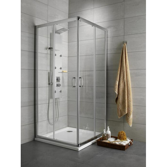 Душова кабіна Radaway Premium Plus D 1900 30434-01-01N (100x80 см, скло прозоре, профіль хром), Доступні розміри: 100 x 80, Колір виробника: прозоре скло, фото 