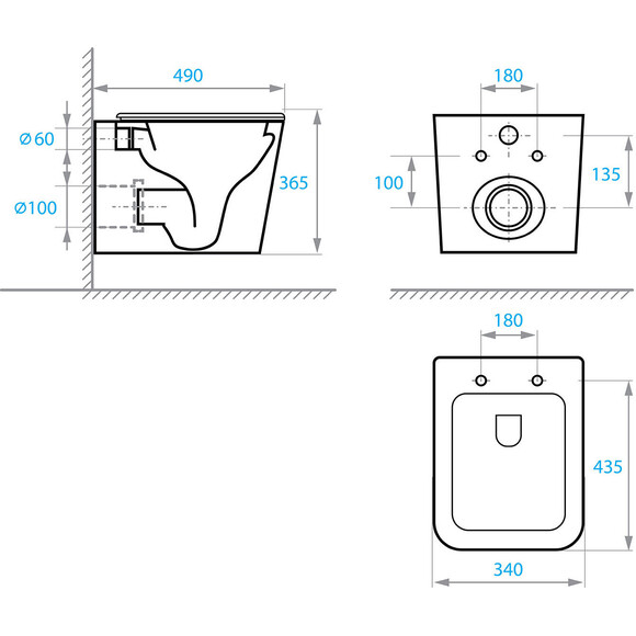 Безобідковий підвісний унітаз Koller Pool Trend 1827550198 (TR-0490-RW, з сидінням), фото , изображение 5