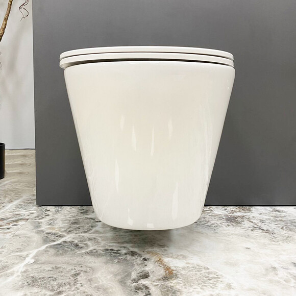 Безобідковий підвісний унітаз VBI Levanzo White VBI-020200 (з сидінням), Колір виробника: білий глянець, фото , изображение 5