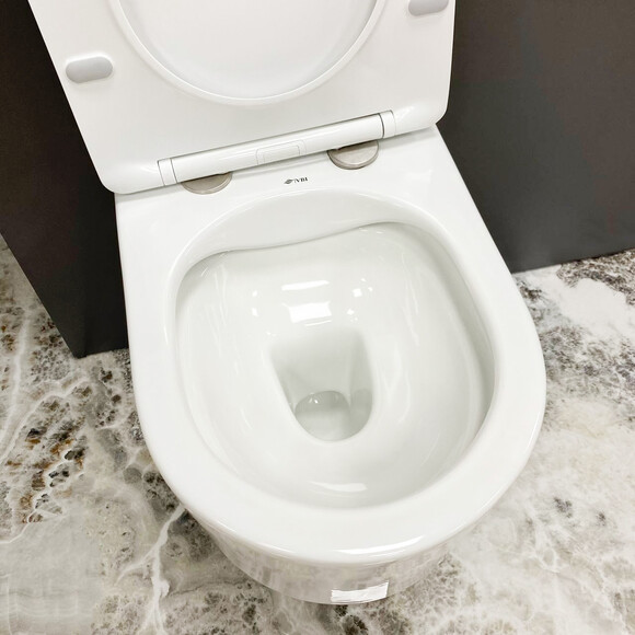 Безободковый подвесной унитаз VBI Tino White VBI-020600 (с сиденьем), фото 3