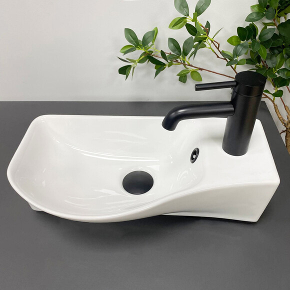 Умивальник VBI Fermo L White VBI-015609 (45x24 см, ліва чаша), Доступні розміри: 45 x 24 L, фото 
