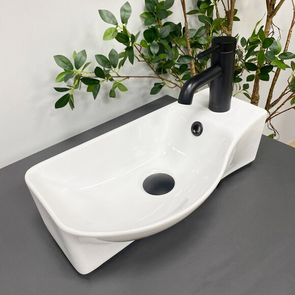 Умивальник VBI Fermo L White VBI-015609 (45x24 см, ліва чаша), Доступні розміри: 45 x 24 L, фото , изображение 2