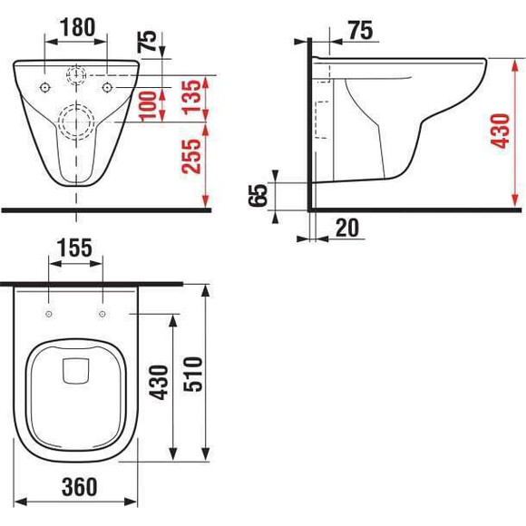 Безобідковий підвісний унітаз Jika Deep H8206140000001 (без сидіння), фото , изображение 3