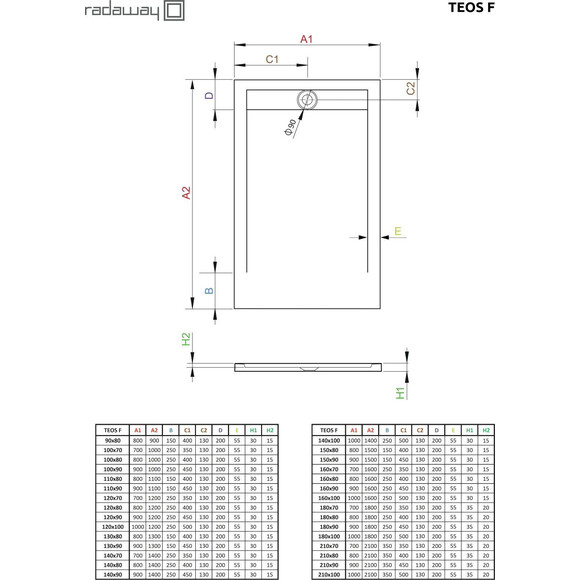 Душевой поддон Radaway Teos F White HTF10080-04 (100x80 см, белый матовый), Доступные размеры: 100 x 80, Цвет производителя: белый матовый, фото 2