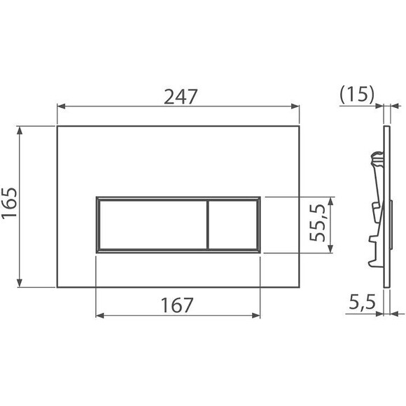 Кнопка змиву AlcaPlast M571 (хром), Колір виробника: хром, фото , изображение 2