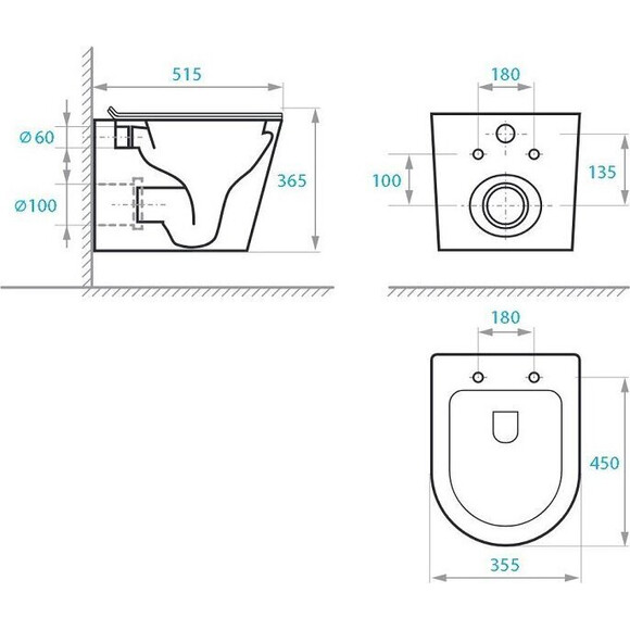Безободковый подвесной унитаз Koller Pool Orion 1820550198 (OR-0515-RW, с сиденьем), Цвет производителя: белый глянец, фото 3
