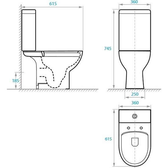 Безобідковий унітаз-компакт Koller Pool Edge New 1856550199 (EDPR-0615-RW, з сидінням), фото , изображение 7